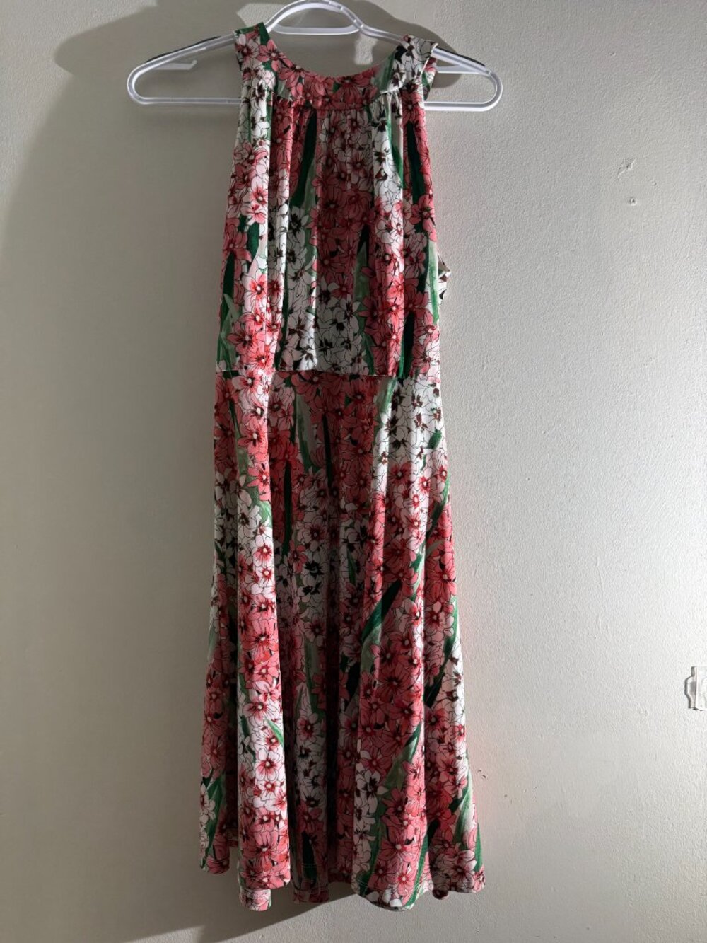 Tommy Hilfiger Pink Green White Floral Halter Neck Midi Dress | 4